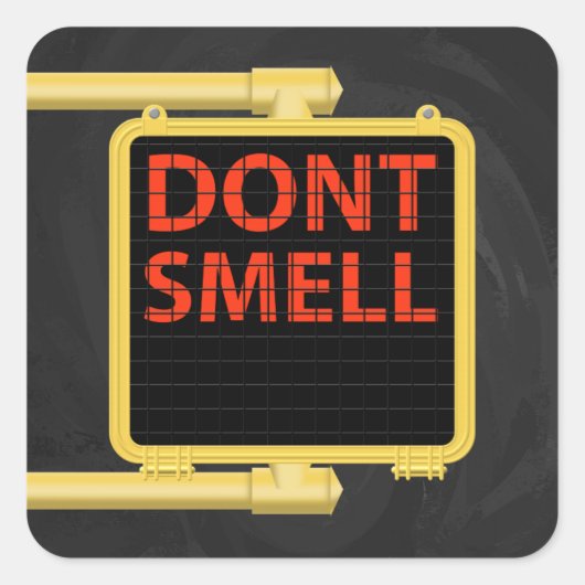 New York Crosswalk Sign Smell Vierkante Sticker (Voorkant)