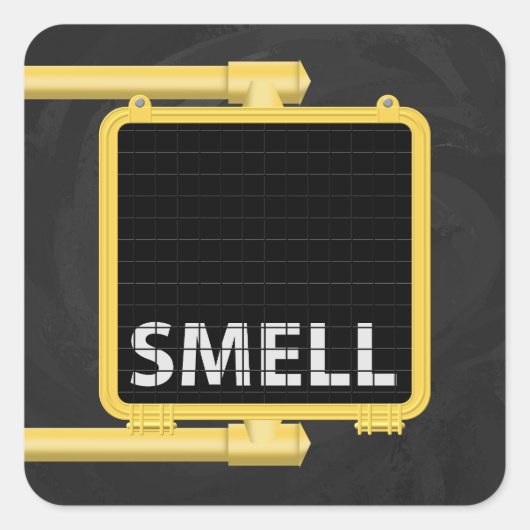 New York Crosswalk Sign Smell Vierkante Sticker (Voorkant)