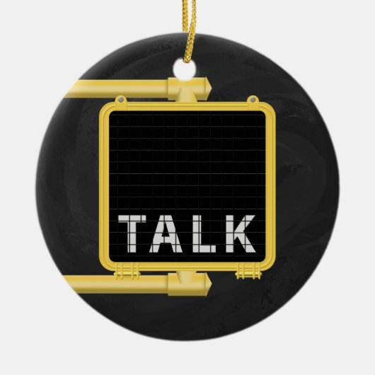 New York Crosswalk Sign Talk Keramisch Ornament (Voorkant)