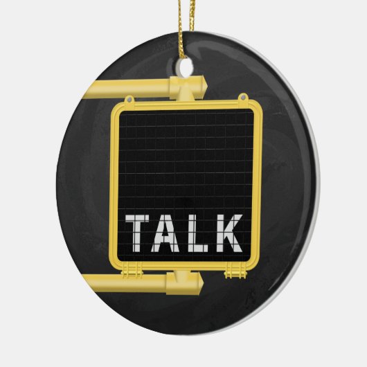 New York Crosswalk Sign Talk Keramisch Ornament (Links)