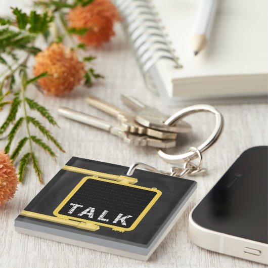 New York Crosswalk Sign Talk Sleutelhanger (Voorkant Rechts)