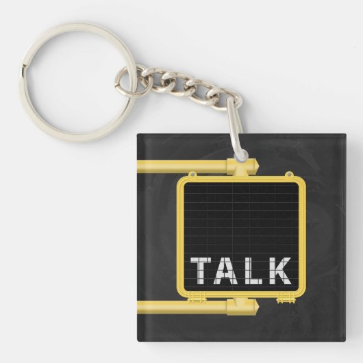 New York Crosswalk Sign Talk Sleutelhanger (Voorkant)