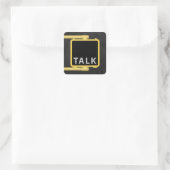 New York Crosswalk Sign Talk Vierkante Sticker (Tas)