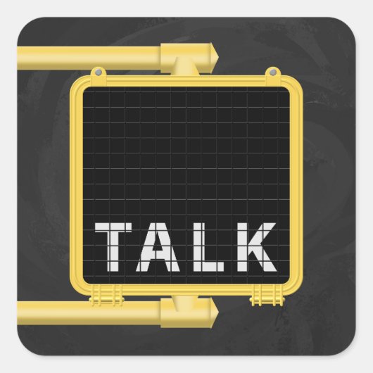 New York Crosswalk Sign Talk Vierkante Sticker (Voorkant)