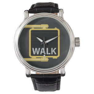 New York Crosswalk Sign Walk Horloge