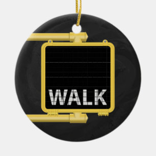New York Crosswalk Sign Walk Keramisch Ornament