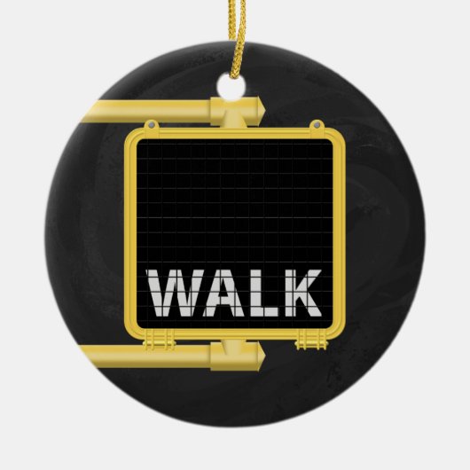 New York Crosswalk Sign Walk Keramisch Ornament (Voorkant)