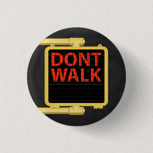 New York Crosswalk Sign Walk Ronde Button 3,2 Cm