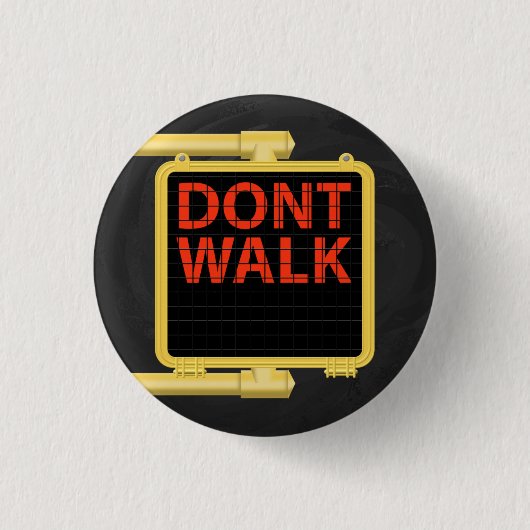 New York Crosswalk Sign Walk Ronde Button 3,2 Cm (Voorkant)