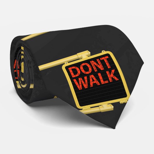 New York Crosswalk Sign Walk Stropdas (Opgerold)