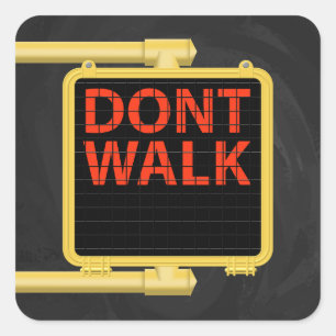 New York Crosswalk Sign Walk Vierkante Sticker