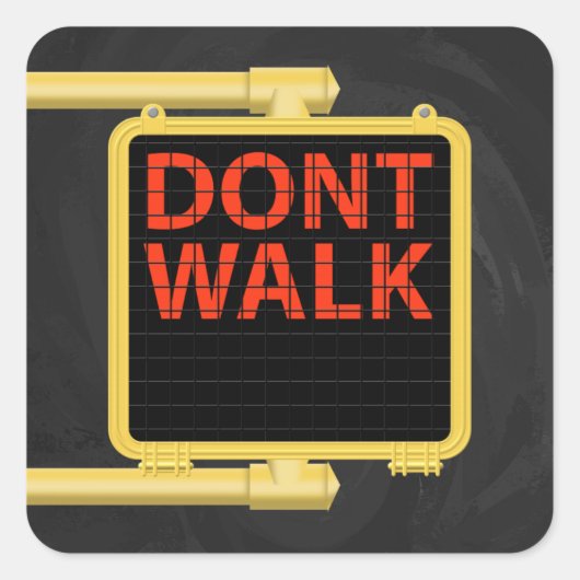 New York Crosswalk Sign Walk Vierkante Sticker (Voorkant)