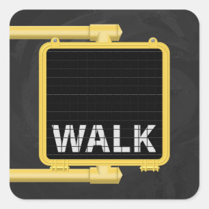 New York Crosswalk Sign Walk Vierkante Sticker