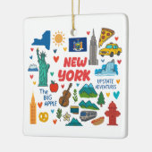 New York Custom Family Trip Christmas Keramisch Ornament (Links)