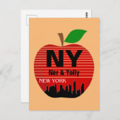 New York Custom Names The Big Apple Briefkaart (Voorkant / Achterkant)