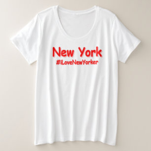 "New York" Cute Design. Bestel nu Grote Maat T-shirt