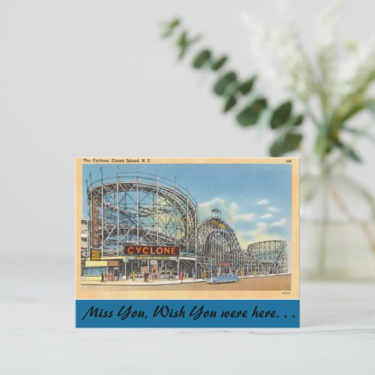 New York, Cyclone, Coney Island Briefkaart (Staand voorkant)