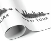 New York Dark-White Skyline v07 Cadeaupapier (Rol Hoek)