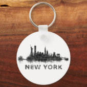 New York Dark-White Skyline v07 Sleutelhanger (Voorkant)