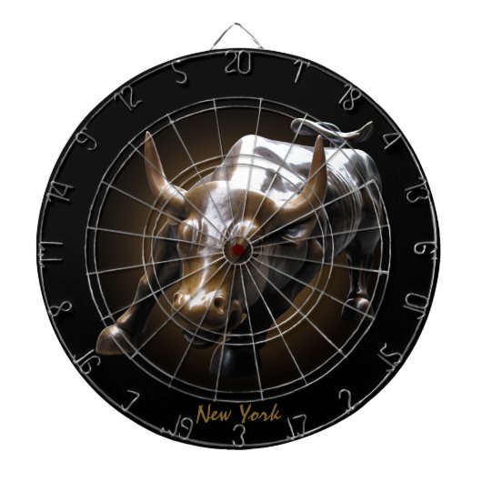 New York Dartboard New York Bull Statue Dartboard Dartbord (Voorkant)