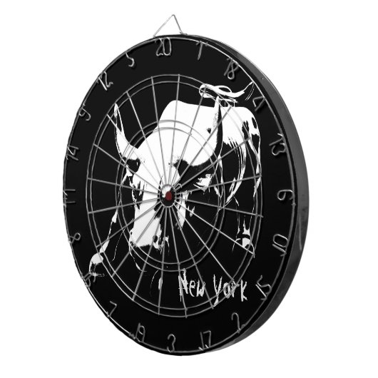 New York Dartboard New York Bull Statue Dartboard Dartbord (Voorkant Rechts)