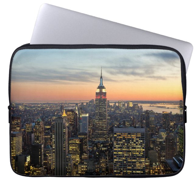New York dawn skyline Laptop Sleeve (Voorkant)