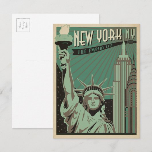 New York - de Empire City Briefkaart (Voorkant / Achterkant)