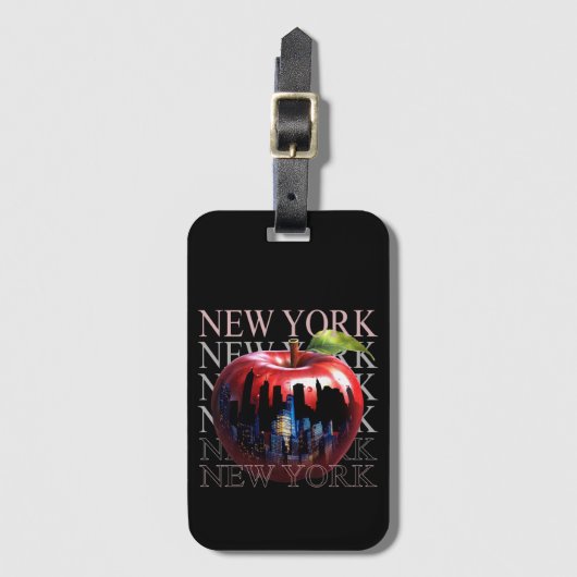 New York de grote appel fruit silhouet stad Bagagelabel (Voorkant (verticaal))