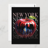 New York de grote appel fruit silhouet stad Briefkaart (Voorkant / Achterkant)