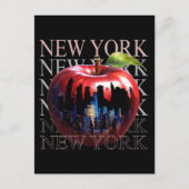 New York de grote appel fruit silhouet stad Briefkaart (Voorkant)