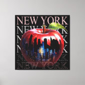 New York de grote appel fruit silhouet stad Canvas Afdruk (Voorkant)