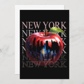 New York de grote appel fruit silhouet stad Kaart (Voorkant / Achterkant)