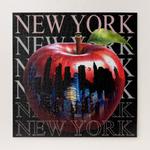 New York de grote appel fruit silhouet stad Legpuzzel