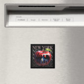 New York de grote appel fruit silhouet stad Magneet (Insitu (Vaatwasser))