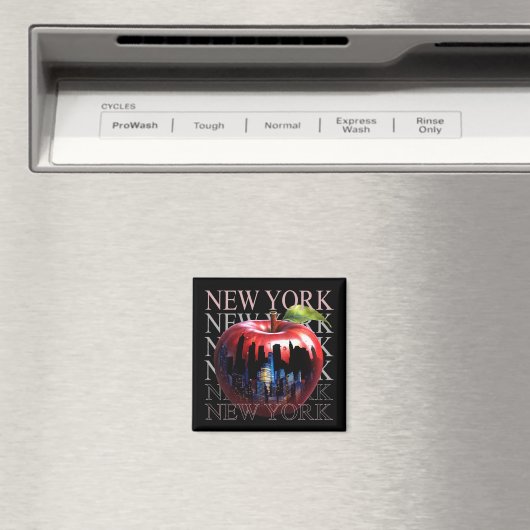 New York de grote appel fruit silhouet stad Magneet (Insitu (Vaatwasser))