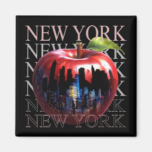 New York de grote appel fruit silhouet stad Magneet