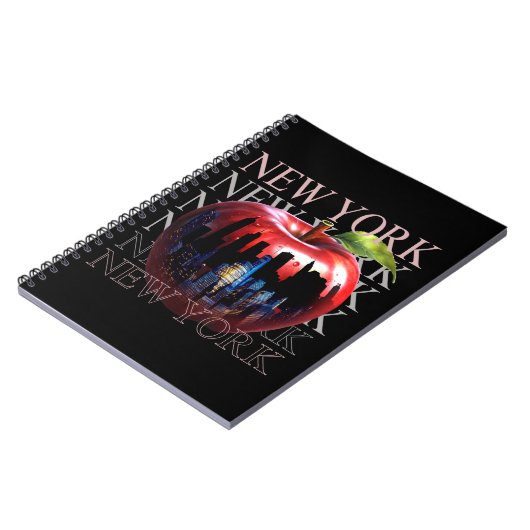 New York de grote appel fruit silhouet stad Notitieboek (Linkerzijde)