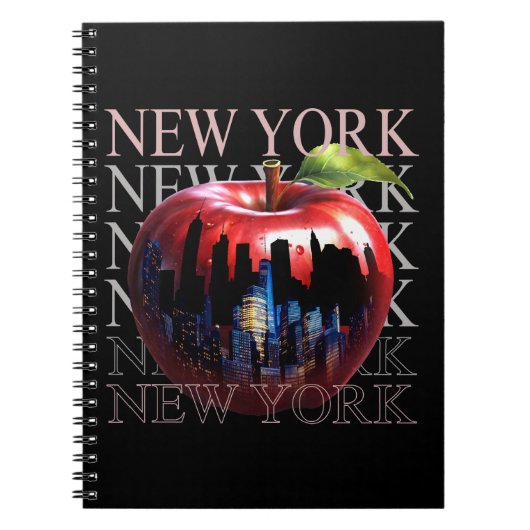 New York de grote appel fruit silhouet stad Notitieboek (Voorkant)