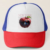 New York de grote appel fruit silhouet stad Trucker Pet (Voorkant)