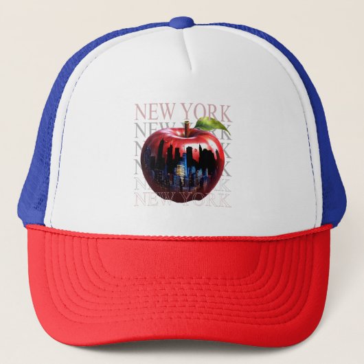 New York de grote appel fruit silhouet stad Trucker Pet (Voorkant)
