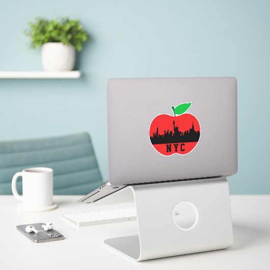 New York de Grote Appel - New York State Sticker (Laptop op bureau)