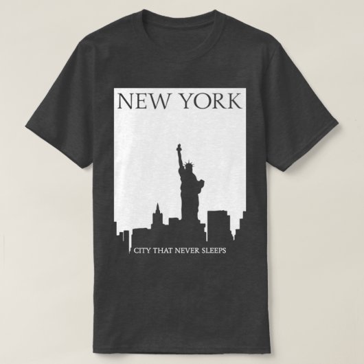 New York de stad die nooit slaapt T-shirt (Design voorkant)