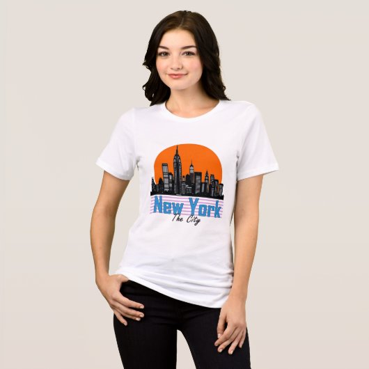 New York - De stad Tri-Blend Shirt (Voorkant volledig)