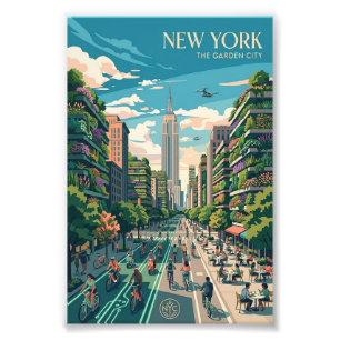 New York De Tuinstad Vintage Reisposter Kunst Foto Afdruk