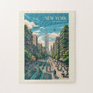 New York De Tuinstad Vintage Reisposter Kunst Legpuzzel