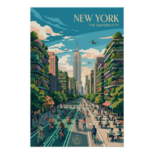 New York De Tuinstad Vintage Reisposter Kunst Perfect Poster