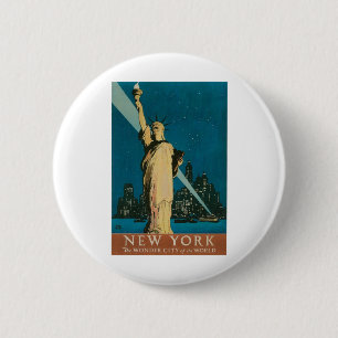 New York: De Wonder City of the World Poster Ronde Button 5,7 Cm