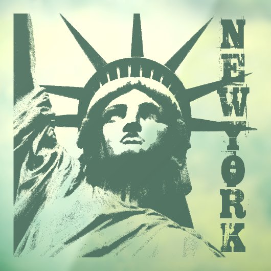 New York Decal Statue of Liberty Window Cling (Vel 3)