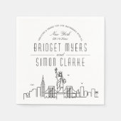 New York Deco Skyline | Weddenschap Napkins Servet (Voorkant)