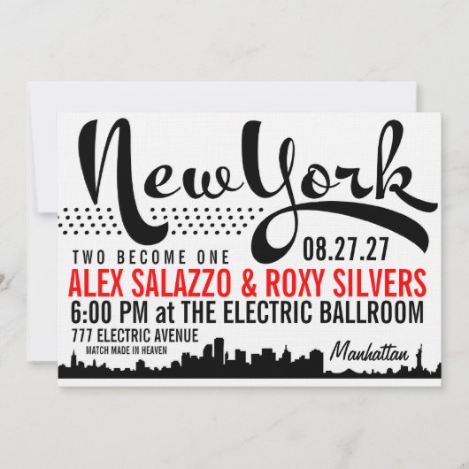 NEW YORK Destination Invitation Kaart (Voorkant)